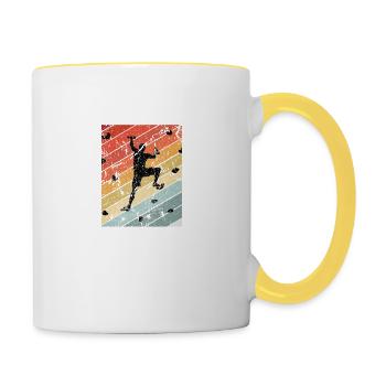 Rétro Bouldern Cadeau - Mug contrasté - blanc/jaune - Droite