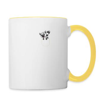 Lemur dans La poche poitrine T-shirt Primas - Mug contrasté - blanc/jaune - Droite