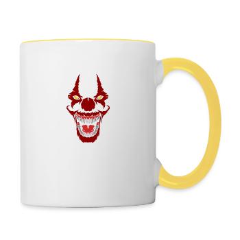 Creepy Halloween Clown Gift Idea - Contrasting Mug - white/yellow - Right