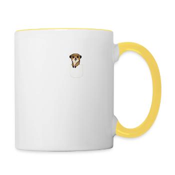 Suricate In The Pocket Gift Meerkat Pocket T-Shirt - Contrasting Mug - white/yellow - Right