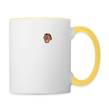 Hog In The Pocket Gift Warthog Pocket T-Shirt - Contrasting Mug - white/yellow - Right