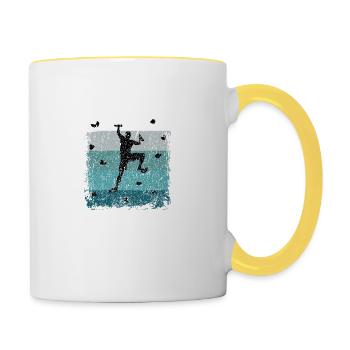 Vintage Bouldern Boulderer Cadeau - Mug contrasté - blanc/jaune - Droite