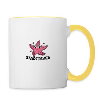 Just A Girl Who Loves Starfishes Costume d’étoile de mer - Mug contrasté - blanc/jaune - Droite