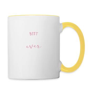 Beste Teamleiterin aller Zeiten Geschenkidee - Tasse zweifarbig - Weiß/Gelb - Rechts
