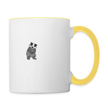 I Just Really Like Badgers Ok Dachs Geschenkidee - Tasse zweifarbig - Weiß/Gelb - Rechts
