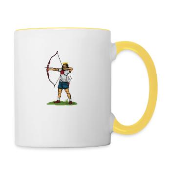 Cool Jesus Archery Gift Idea - Contrasting Mug - white/yellow - Right