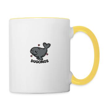 Just A Girl Who Loves Dugongs Dugong Kostüm - Tasse zweifarbig - Weiß/Gelb - Rechts