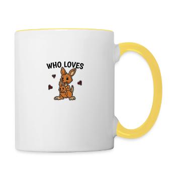 Just A Girl Who Loves Kangaroos Kangaroo Costume - Contrasting Mug - white/yellow - Right
