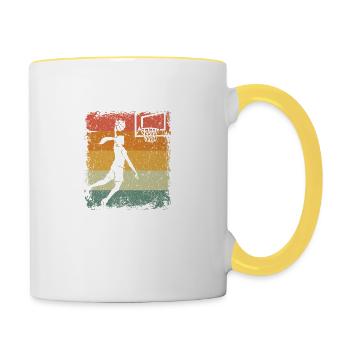 Vintage Dunk Basketball Mädchen Geschenk - Tasse zweifarbig - Weiß/Gelb - Rechts