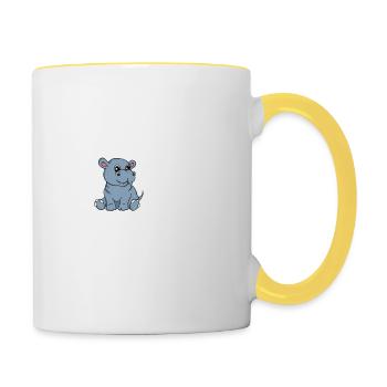 I Just Really Like Hippo Ok Idée cadeau hippopotame - Mug contrasté - blanc/jaune - Droite