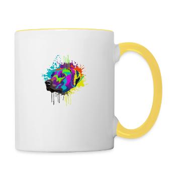 Splash Art Rhodesian Ridgeback Dog Lover Gift Idea - Contrasting Mug - white/yellow - Right