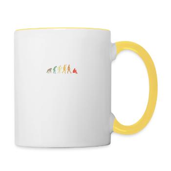 Vintage Reading Evolution Read Book Gift Idea - Contrasting Mug - white/yellow - Right