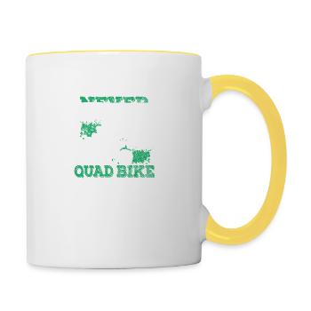 Never Underestimate An Old Man With A Quad Bike - Contrasting Mug - white/yellow - Right