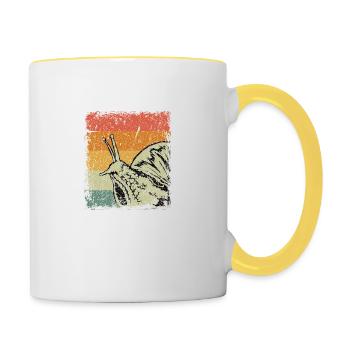 Cadeau d’escargot vintage - Mug contrasté - blanc/jaune - Droite