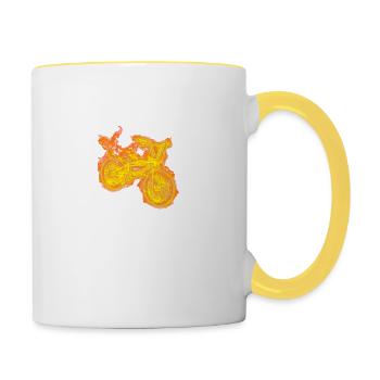 Fire Bmx Flames Bike bicycle - Contrasting Mug - white/yellow - Right