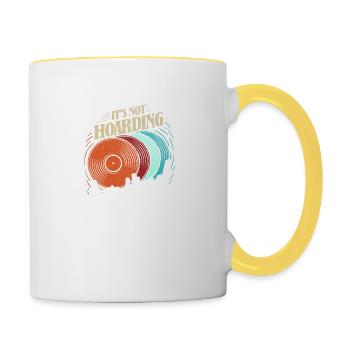 C’est Pas de la garde Si le vinyle est des plaques d’écharpe - Mug contrasté - blanc/jaune - Droite