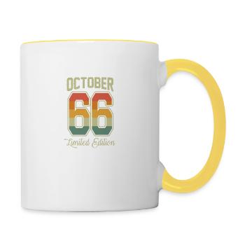 Vintage 55e anniversaire Octobre 1966 Athlète - Mug contrasté - blanc/jaune - Droite
