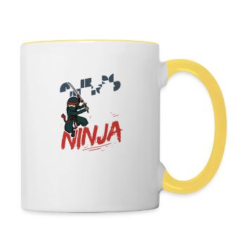 Funny Chess Player Piece Chess Ninja - Contrasting Mug - white/yellow - Right