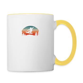 Never Underestimate An Old Man Snowboard - Contrasting Mug - white/yellow - Right