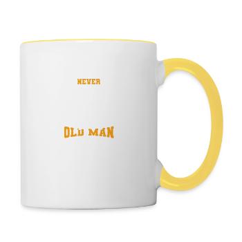 Never Underestimate An Old Man Who Loves Boxing - Contrasting Mug - white/yellow - Right