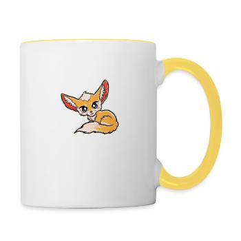 Renards renards - Mug contrasté - blanc/jaune - Droite