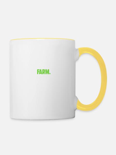 Landwirtschat Sprüche Bauernhof Landwirt Bauer - Tasse zweifarbig - Weiß/Gelb