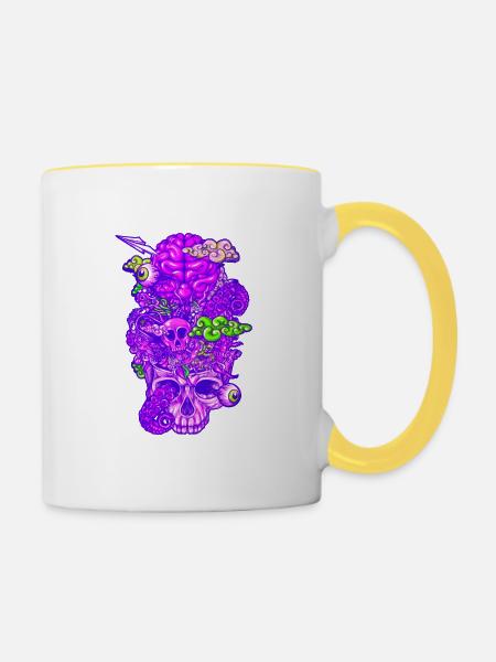 Brain Doodle Strong - Tasse zweifarbig - Weiß/Gelb