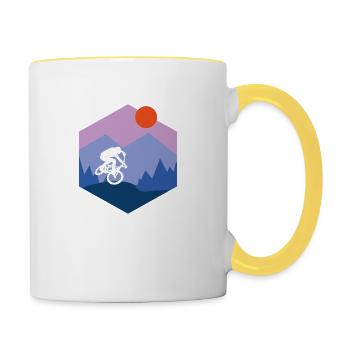 Cyclist Bicycle Gift Sport - Contrasting Mug - white/yellow - Right