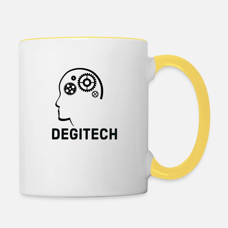 Degitech design - Mug contrasté - blanc/jaune