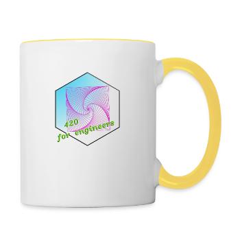 Even engineers chillax - Contrasting Mug - white/yellow - Right