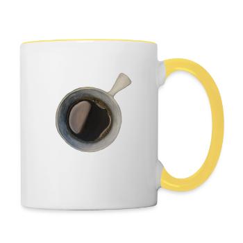 painted coffee pot - Tasse zweifarbig - Weiß/Gelb - Rechts