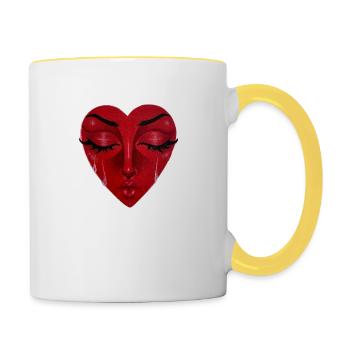 Liebe - Tasse zweifarbig - Weiß/Gelb - Rechts