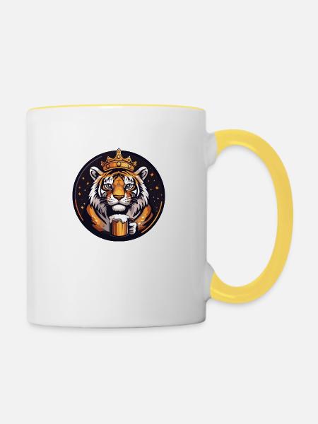 Tiger Bier - Tasse zweifarbig - Weiß/Gelb