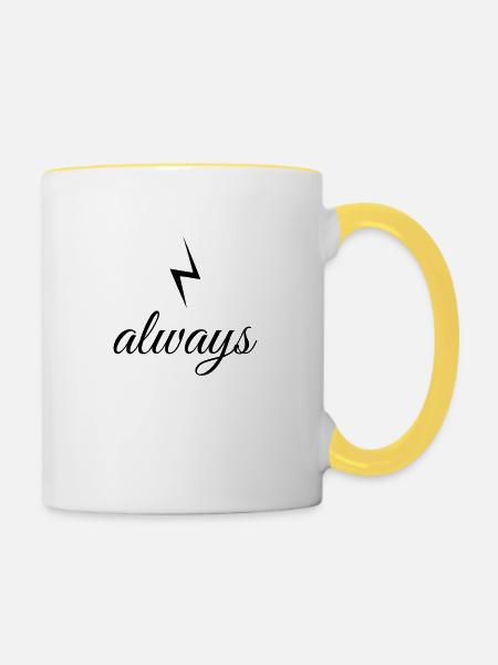 always - Tasse zweifarbig - Weiß/Gelb