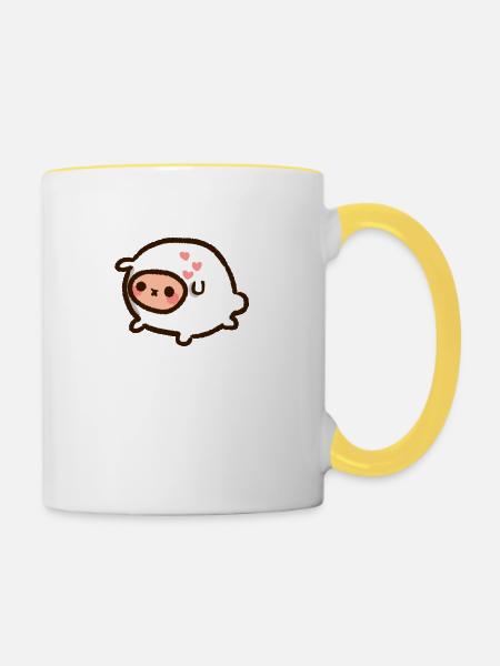 lovely sheep - Tasse zweifarbig - Weiß/Gelb