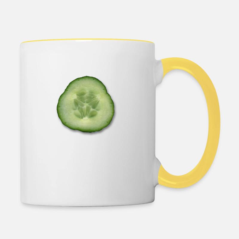 Gurkenscheibe - Tasse zweifarbig - Weiß/Gelb