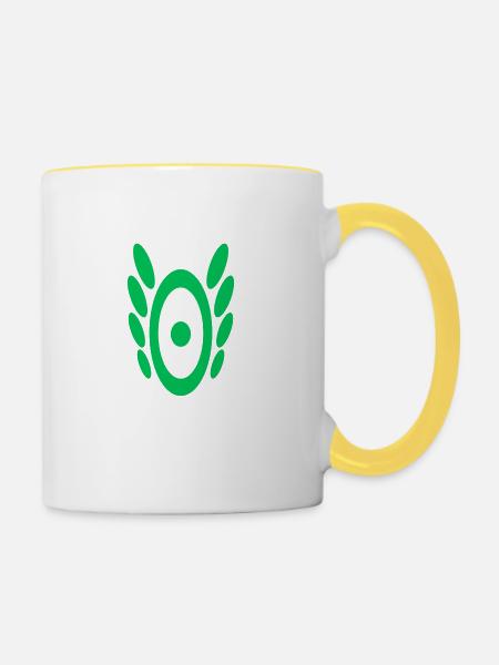 Muster N°5 - Tasse zweifarbig - Weiß/Gelb