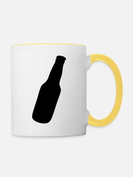 Alkohol - Tasse zweifarbig - Weiß/Gelb