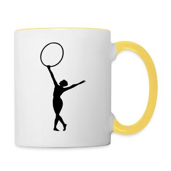 gymnast sport - Contrasting Mug - white/yellow - Right
