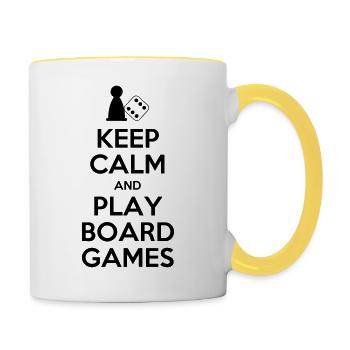 Halten Sie Ruhe - Brettspiele - Tasse zweifarbig - Weiß/Gelb - Rechts