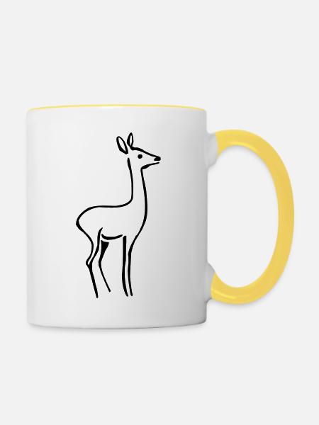 Rehgeiß - Tasse zweifarbig - Weiß/Gelb