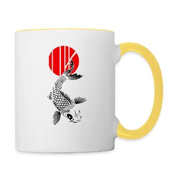 Bamboo Design - Nishikigoi - Koi Fish 2 - Tasse zweifarbig - Weiß/Gelb - Rechts