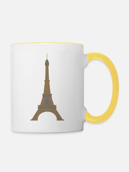 Eiffelturm - Tasse zweifarbig - Weiß/Gelb