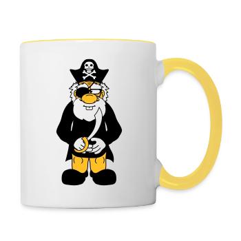 pirate capitaine marin marin saebel meer - Mug contrasté - blanc/jaune - Droite