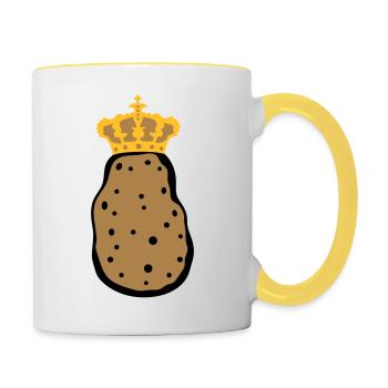 krone koenig koenigin prinzessin prinz herrscher k - Tasse zweifarbig - Weiß/Gelb - Rechts