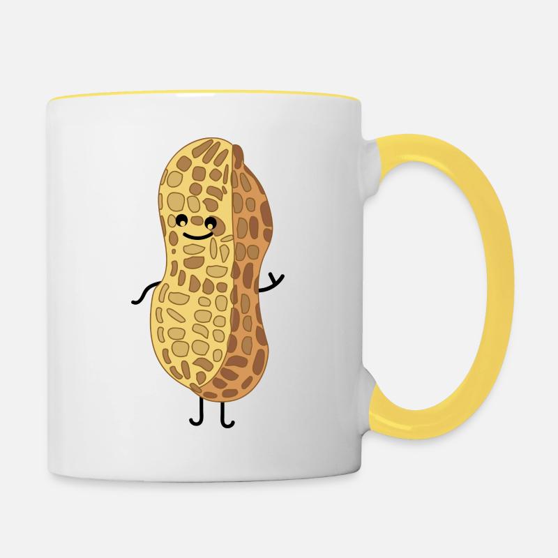 Drôle de noix - Mug contrasté - blanc/jaune