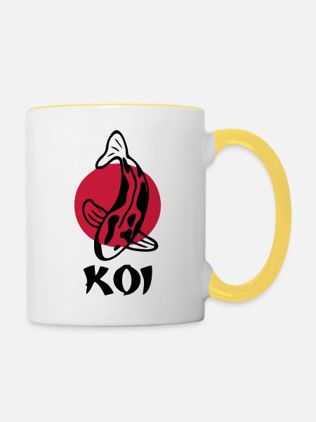 Koi - Tasse zweifarbig - Weiß/Gelb