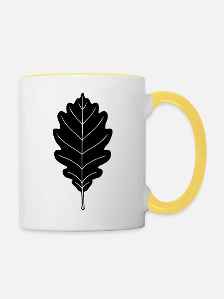 Oak Leaf - Tasse zweifarbig - Weiß/Gelb