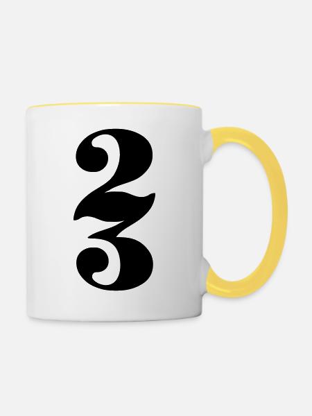 23 - Tasse zweifarbig - Weiß/Gelb