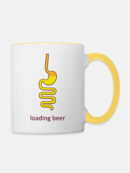 Magen Bier - Tasse zweifarbig - Weiß/Gelb